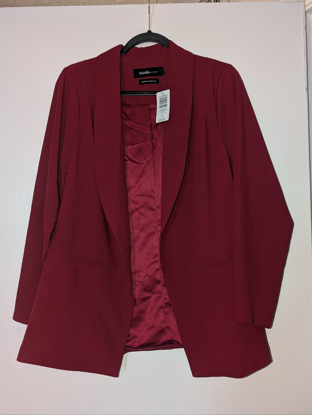Torrid Dark Red Open Front Blazer